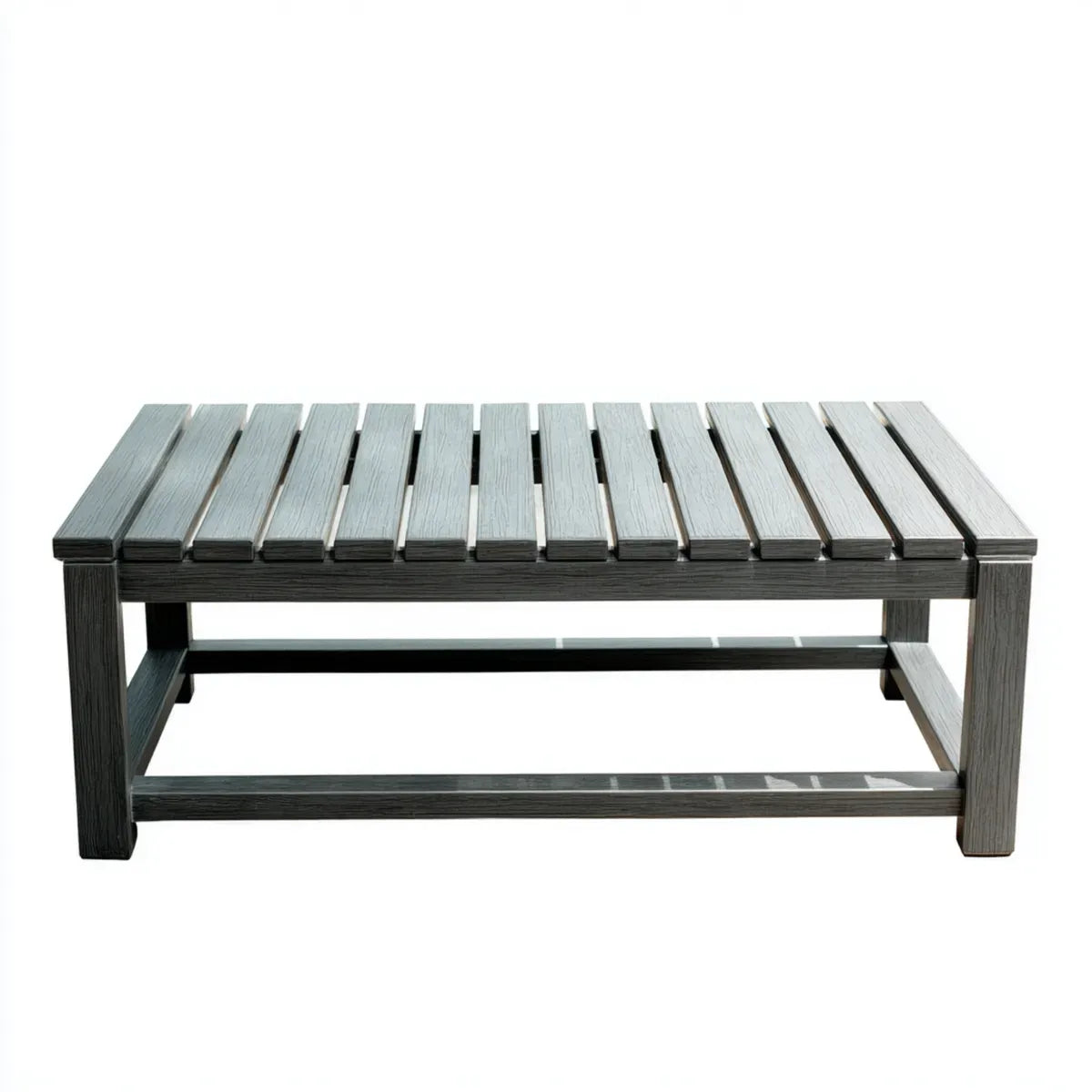 Table basse de jardin gris anthracite en composite WPC rectangulaire 100 x 60 x 45 cm