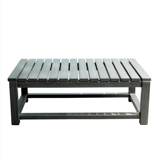 Table basse de jardin gris anthracite en composite WPC rectangulaire 100 x 60 x 45 cm