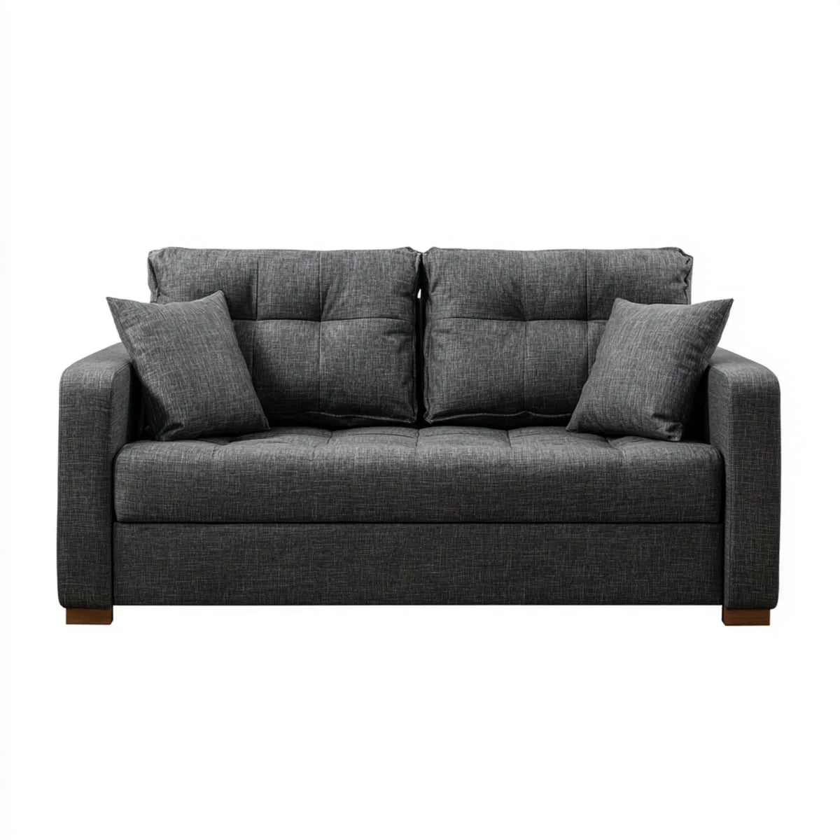 Canapé 2 places gris anthracite 152 x 86 x 91 cm en polyester forme droite