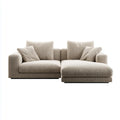 Canapé d'angle avec méridienne droite beige 260 x 160 x 85 cm en polyester forme en L