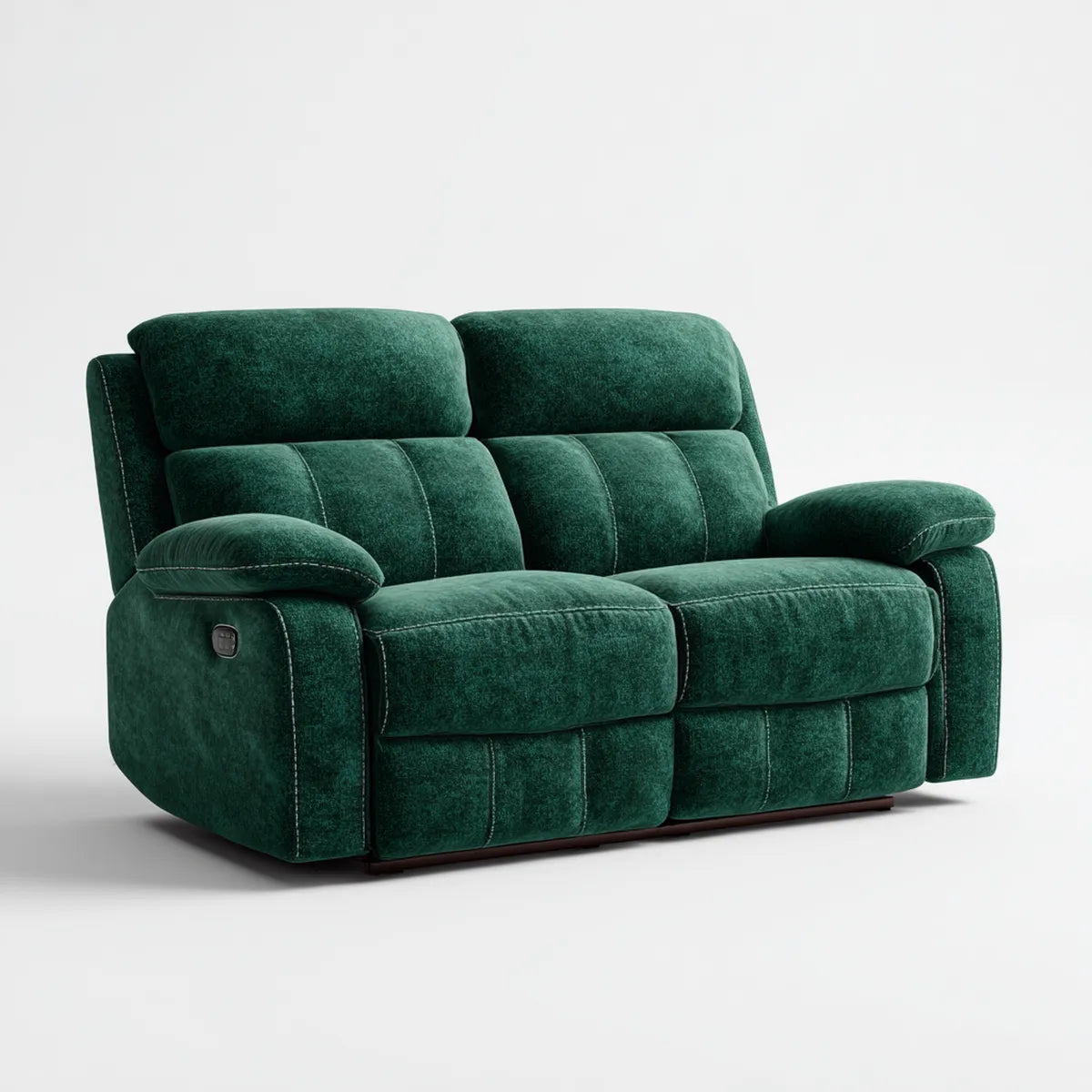 Canapé relax électrique 2 places vert émeraude en velours de polyester 170 x 95 x 102 cm