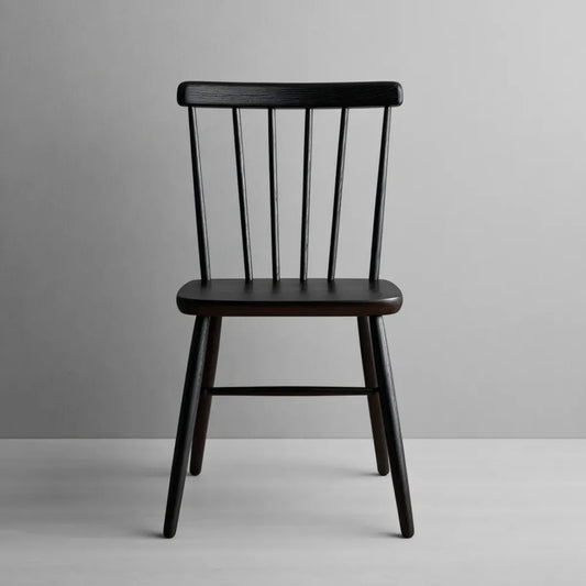 Chaise de salle à manger noire en bois massif 46 x 52 x 86 cm