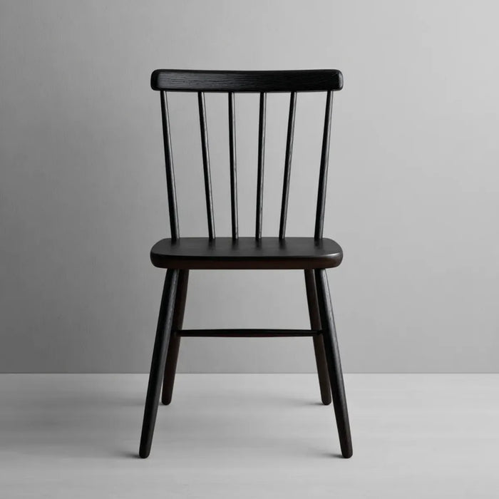 Chaise de salle à manger noire en bois massif 46 x 52 x 86 cm