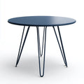 Table de jardin ronde bleu marine en acier Ø 100 cm hauteur 74 cm