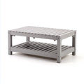 Table basse de jardin grise en pin massif rectangulaire 100 x 50 x 45 cm