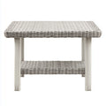 Table de jardin rectangulaire gris 100 x 60 x 45 cm en résine tressée PE et aluminium